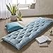 Intelligent Design Edelia Foldable Poly Chenille Light Weight Lounge Floor Pillow Cushion Tufted Seat for Meditation, Game Playing, Yoga, Reading with Travel Wrap, 74x27, Aqua