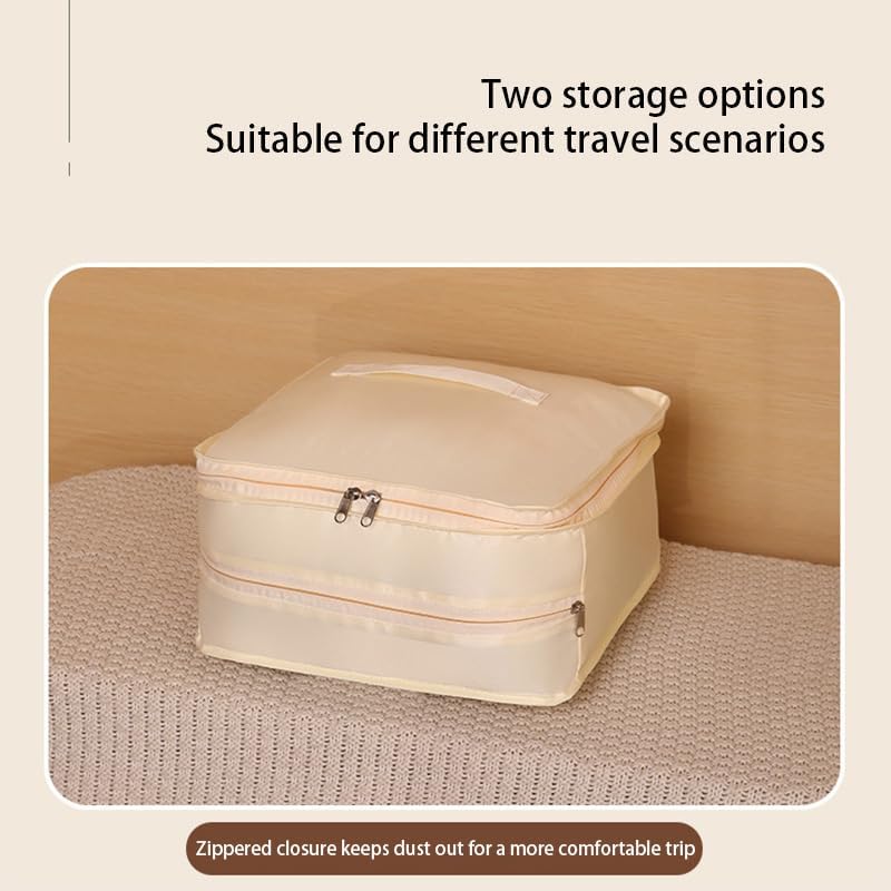 Hanging Closet Organizer - 4 Layer Closet Organizers and Storage, Foldable Travel Luggage Organizer for Underwear, Socks, Bras, Portable Oxford Cloth Packing Cube with Hanging Design (Gray)