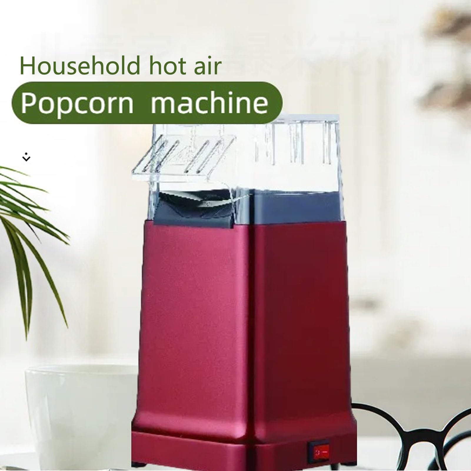 Hot Mini Popcorn Popcorn Popper do domu Elektryczny ekspres do popcornu Wysoka stawka Popping Zdrowy bezolejowy popcorn świetny do organizowania imprez w domu i oglądania filmów z rodziną (biały)