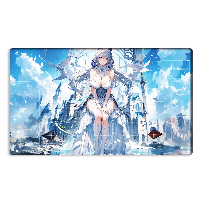 New Mlikemat Playmat Labrynth of The Silver Castle TCG CCG OCG Trading Card Game Mat with Zones + Free Bag (ZD039-525-A)