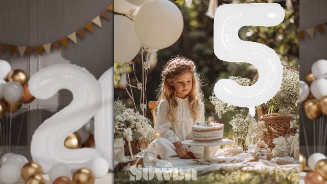 Amazon.com: SUWEN 40 Inch White Large 14 Number Balloons Big Foil