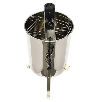 220V 140W Electrical Honey Extractor 4/8 Frames Honey Spinner Extractor Stainless Steel Beekeeping Extraction 370RPM Honeycomb Drum Spinner With Lid Removable Transparent Bucket Beekeeping Equipment