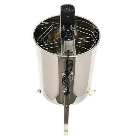 220V 140W Electrical Honey Extractor 4/8 Frames Honey Spinner Extractor Stainless Steel Beekeeping Extraction 370RPM Honeycomb Drum Spinner With Lid Removable Transparent Bucket Beekeeping Equipment