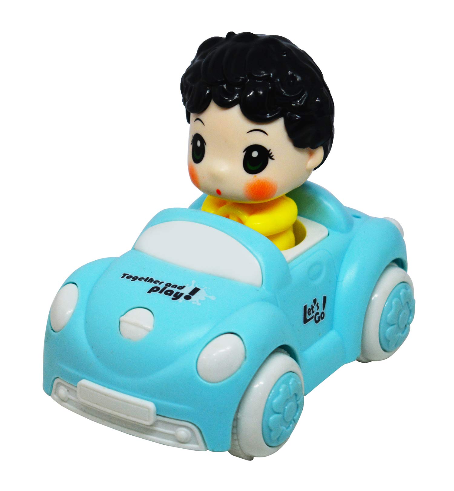 Saubhagya Global Push and Go Friction Plastic Car with Moving Head ( No Batteries Required) (Blue)