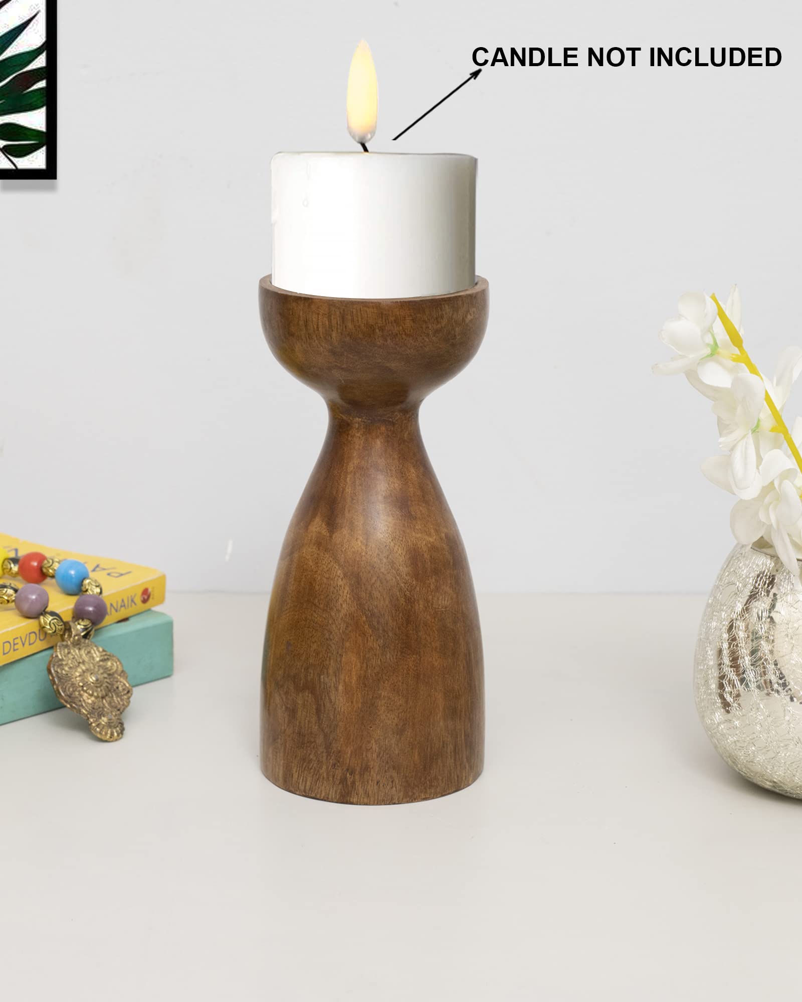 Homesake Wooden Candle Stand Set - Rustic Home Decor -4 Homesake Wooden Candle Stand Set - Rustic Home Decor -4