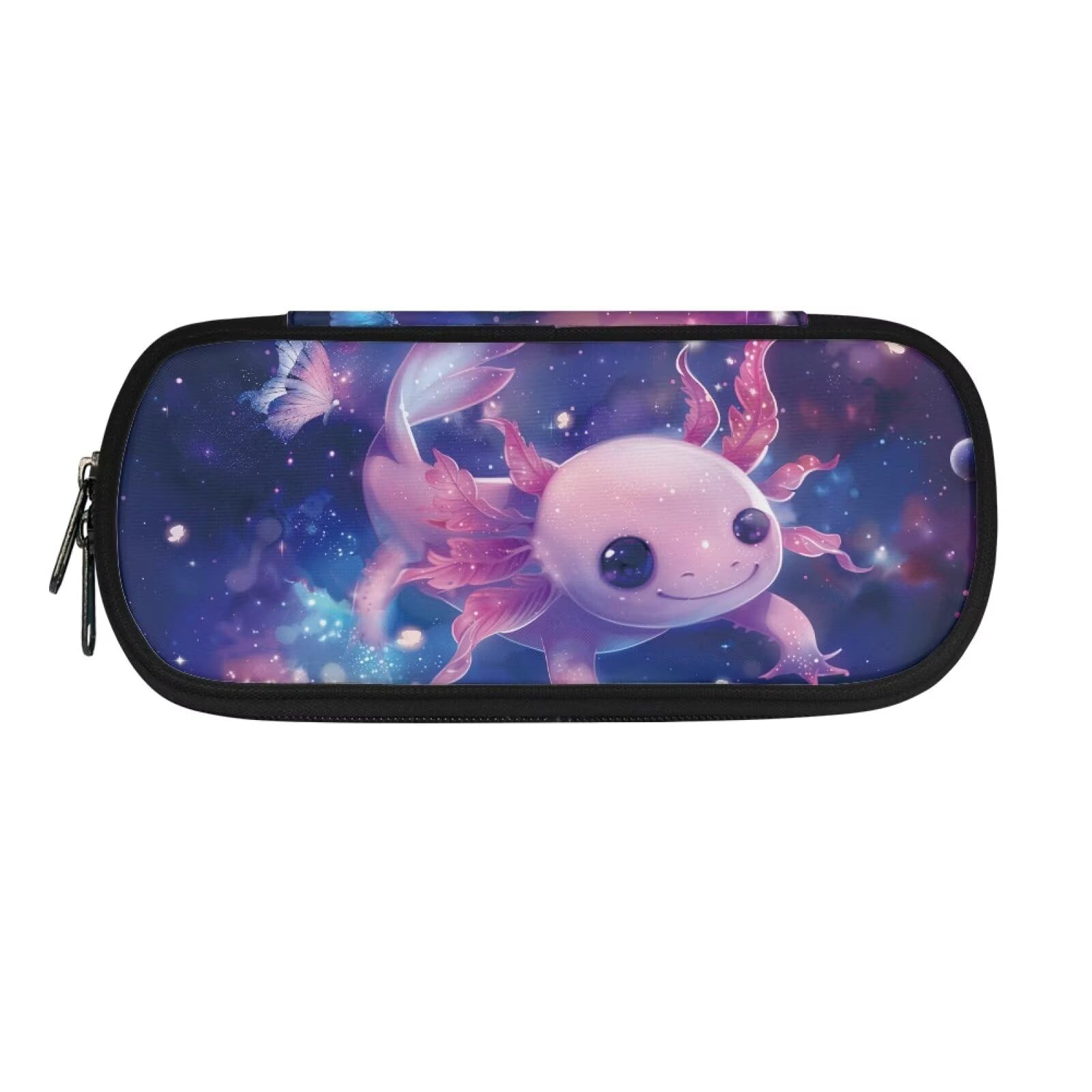 TOADDMOS Galaxy Space Axolotl Pencil Bag Large Capacity Exam Pen Pencil Pouch Pen Box,Suitable for Girls and Women Adults