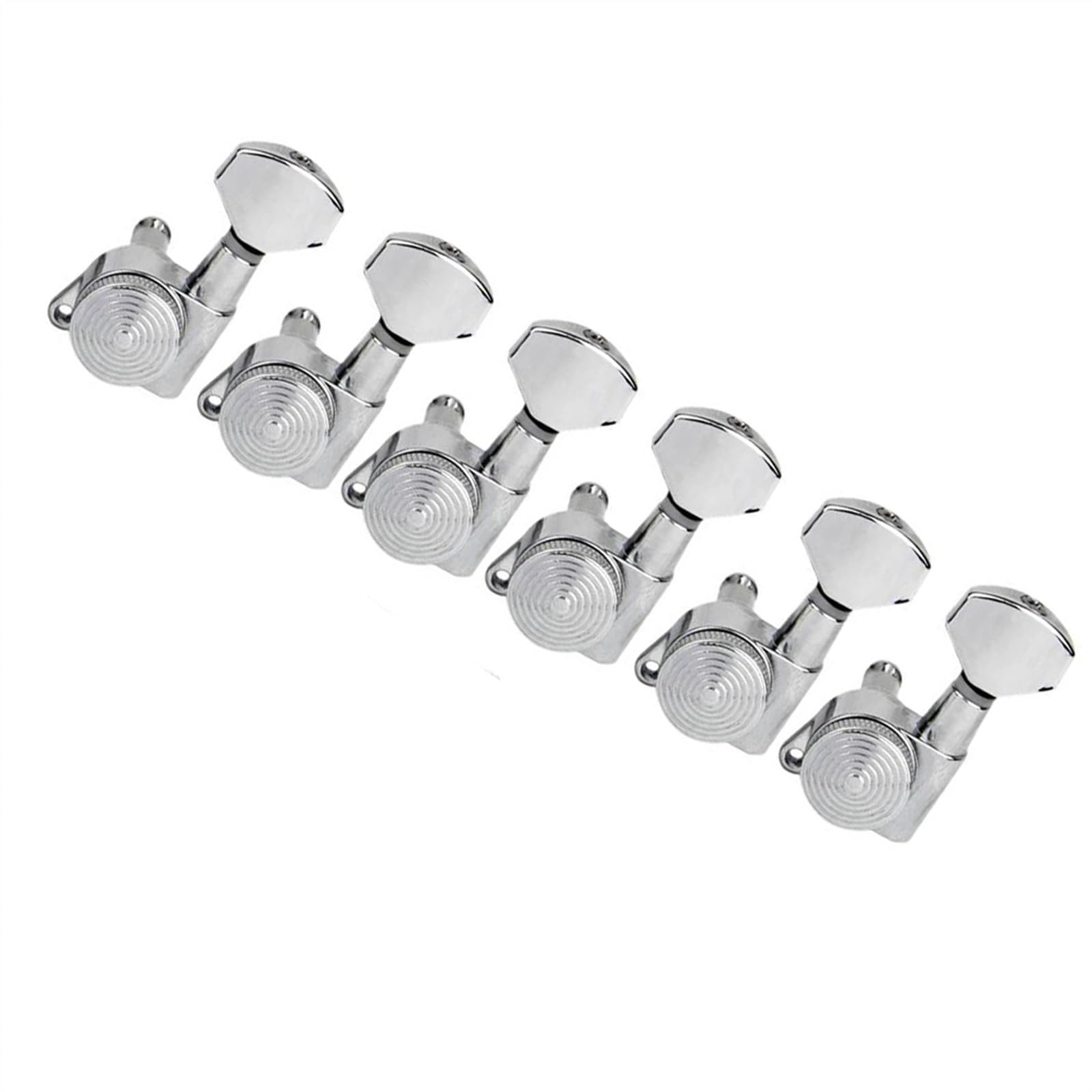 Set da 6 pezzi accordatori con bloccaggio teste di macchine per chitarra elettrica blocco corde piroli 6R /6L Testa Dell'accordatore Per Chitarra (Color : Chrome 6L)