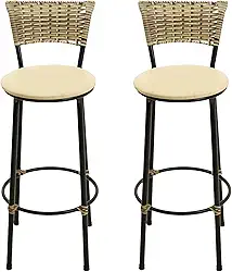 KIT 2 BANCOS BANQUETAS ALTA COZINHA BALCÃO AREA VIME JUNCO (BEGE)