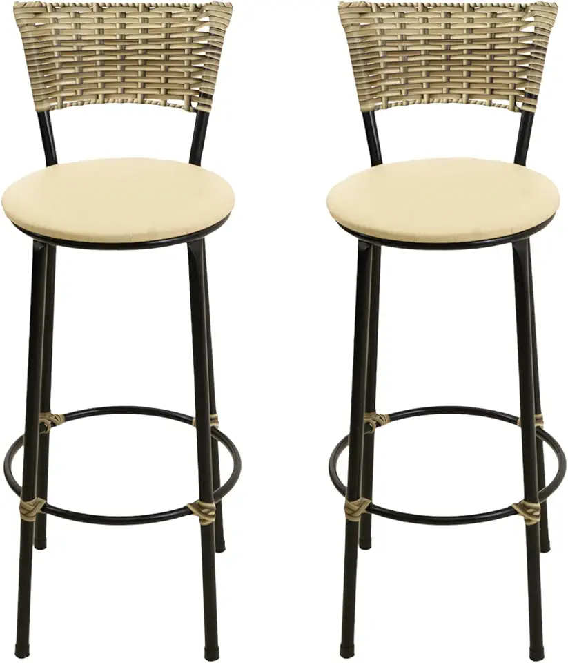 KIT 2 BANCOS BANQUETAS ALTA COZINHA BALCÃO AREA VIME JUNCO (BEGE)