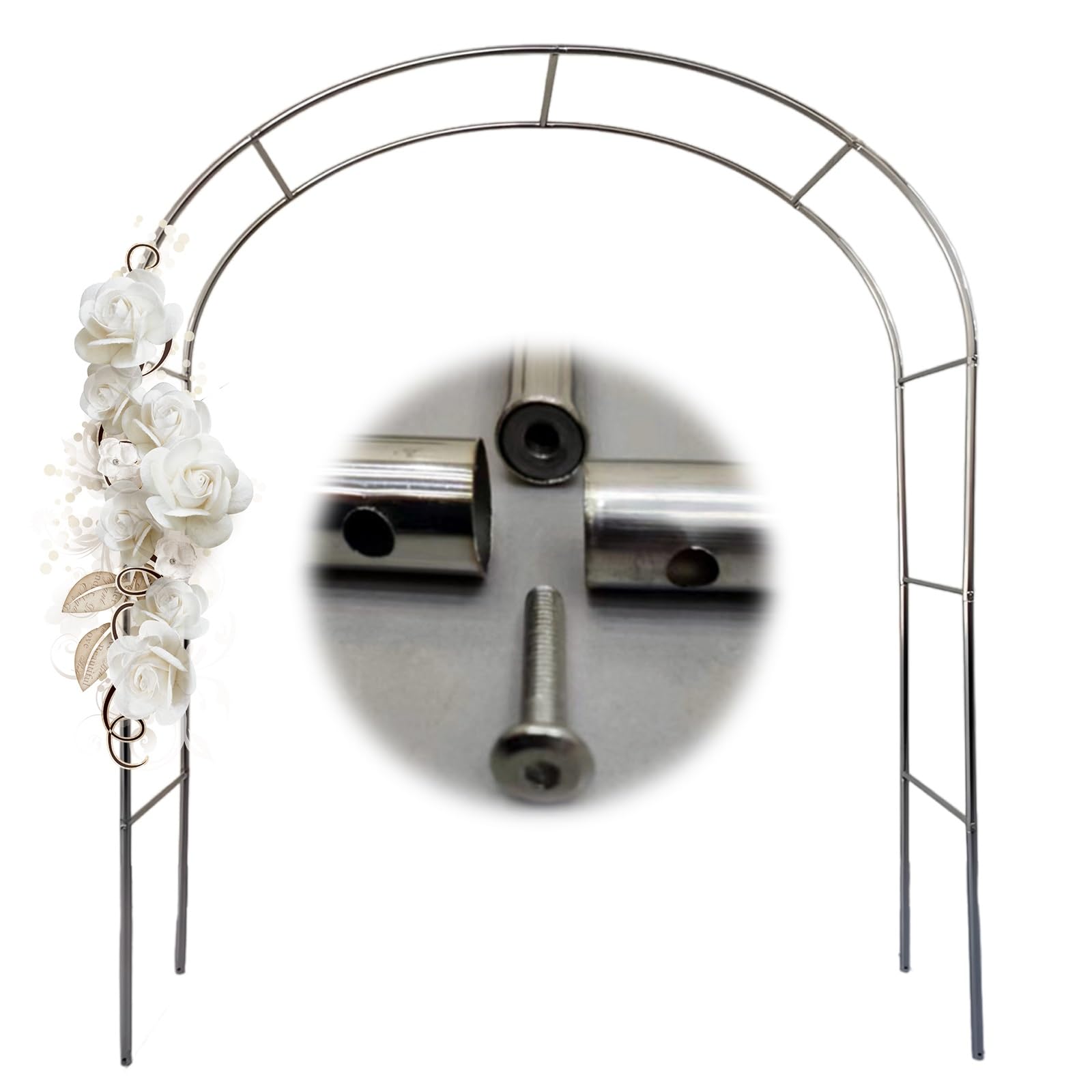Rosenbon Wetterbeständige Gartenpergola aus Edelstahl, erhältlich in 120 cm, 150 cm, 180 cm, 200 cm, 240 cm x 320 cm, Outdoor-Baldachin für Hinterhof, Terrasse