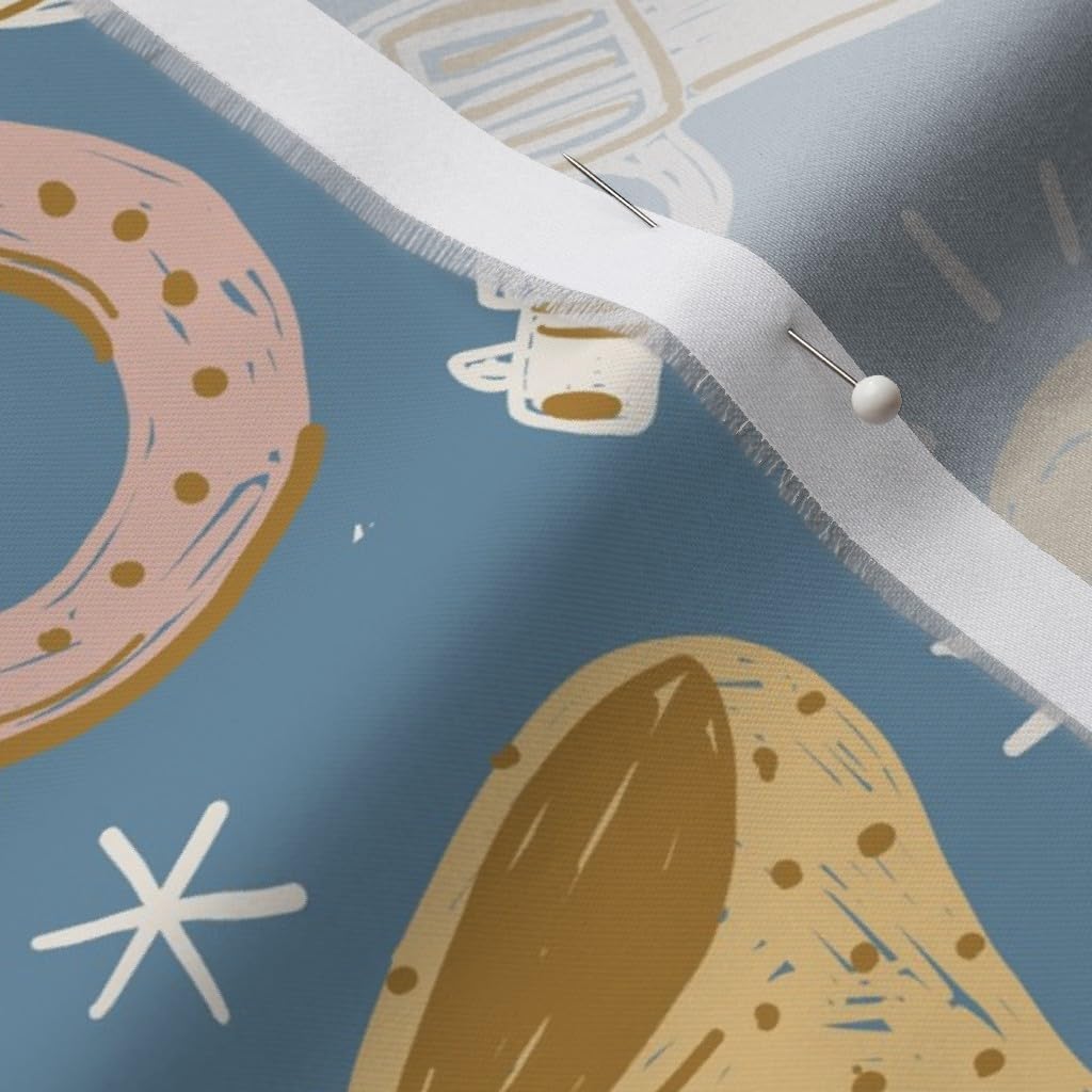 Spoonflower Fabric - Blue Cowboy Pastel Rustic Country Western Style Down Home Cowgirl Printed on Organic Cotton Sateen Fabric by The Yard - Sewing Quilting Apparel Home Decor