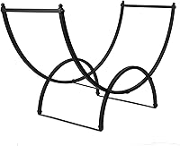 Vista 5 de Juvale Estante curvo de leña de 3 pies para interior y exterior (negro)
