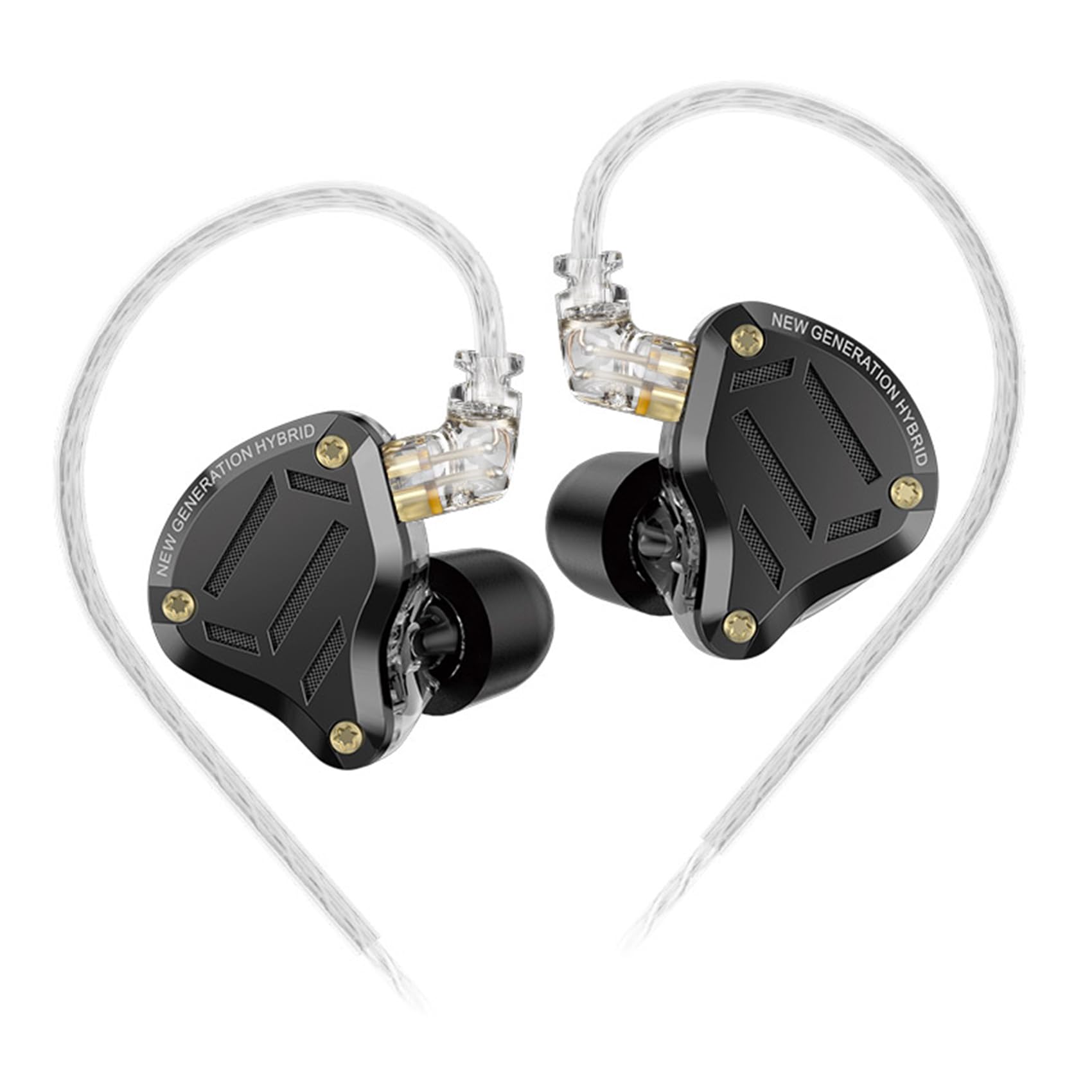 KZ ZS10 Pro 2 in Ear Monitor Headphone,KZ 4-Level Tuning Switch Headphone Multi Driver in Ear IEM Earphone,Upgraded 1DD+4BA Gaming Wired Earbuds with 2Pin Cable for Audiophile (Black, No Mic)