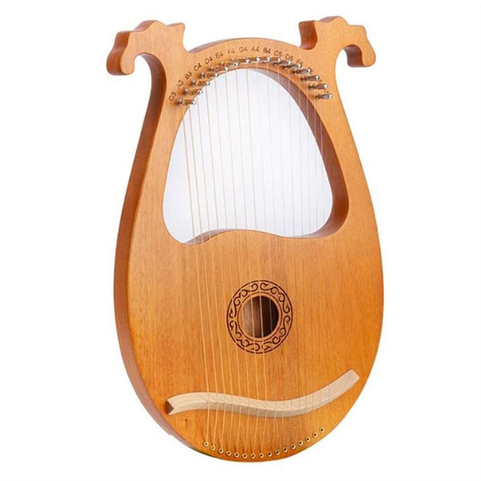 FLFL Tragbare Harfe 16 Holzsaite Harfe Massivholz Mahagoni Lyre Harfe Mit Tuning-Schraubenschlüssel Für Musikliebhaber Anfänger