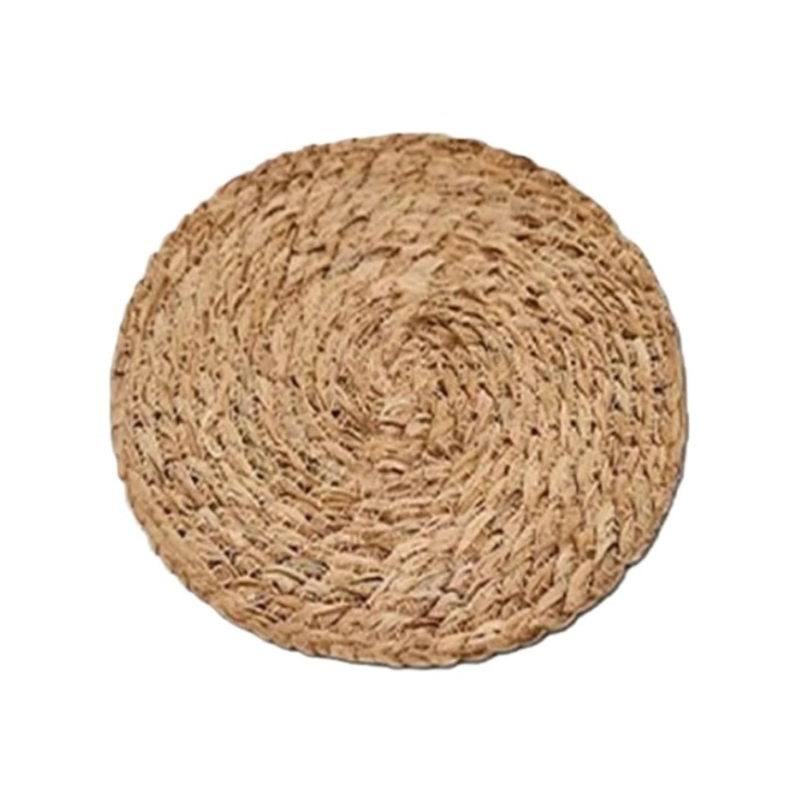 Wicker Placemat Round Handwoven Rattan Placemats Non-Slip Heat Resistant Insulation Mats Natural Woven Table Home Decoration(30cm)