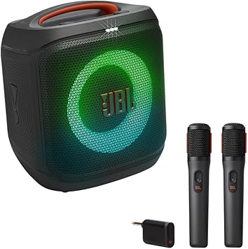 JBL JBL Encore Essential 2 Portable Party Speaker Bundle with Wireless Microphone System Black
