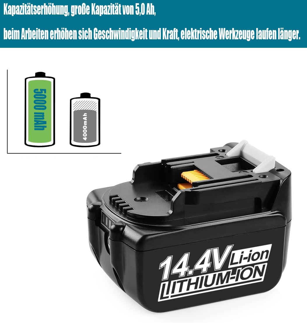 VOLT1799 Akumulator 14,4 V 5,0 Ah do Makita 14,4 V akumulator BL1430 BL1415 BL1440 BL1415N 196875-4 194558-0 195444-8 196388-5