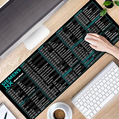 Image of Siemens NX 11 Shortcuts Mouse Pad, Perfect for Engineers, CAD & Product Designers, Extended Keyboard & Mousemat for 3D Modeling & PC, Essential Computer Accessories for Study, Work KMH