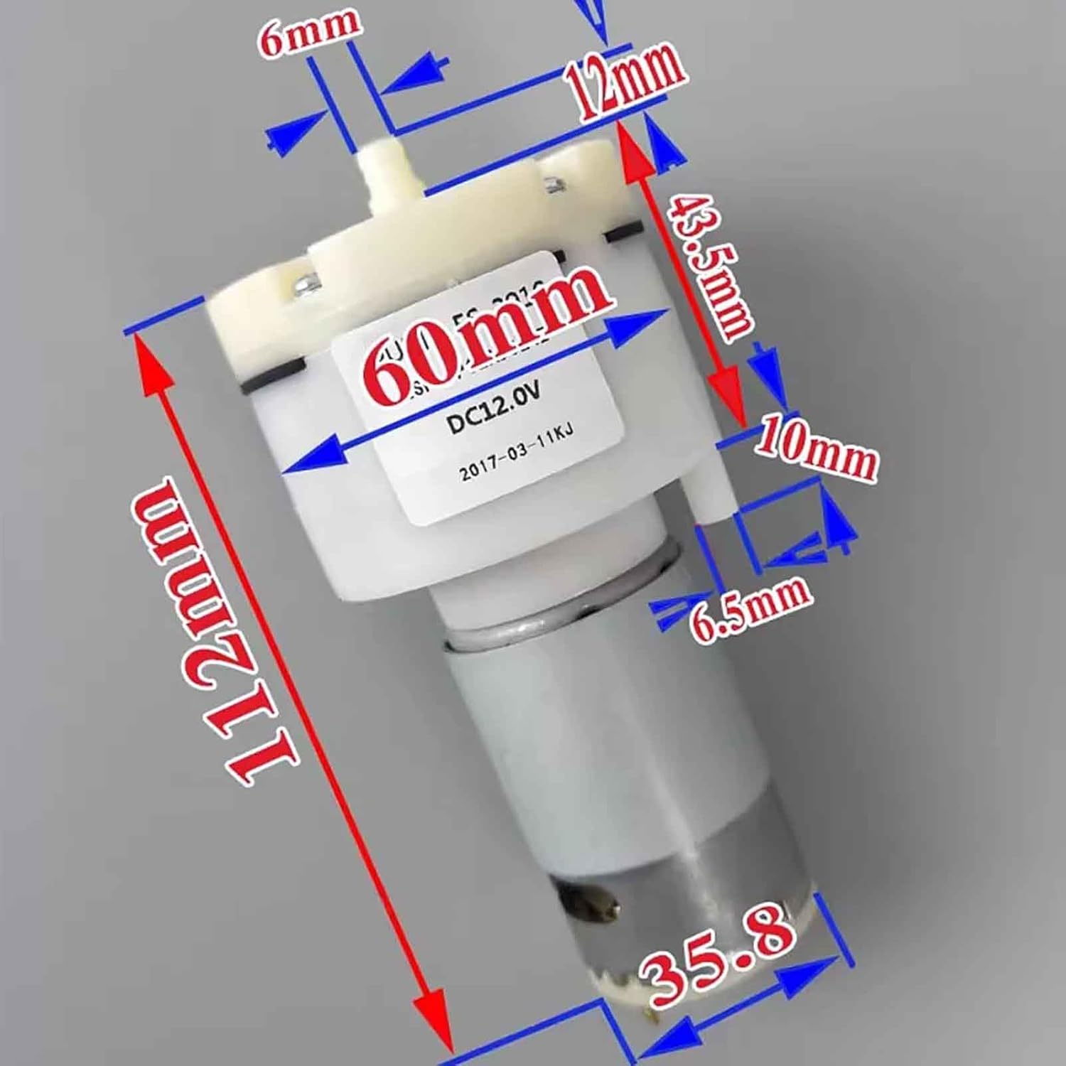 iDili DC 12V 24V Mini Vacuum Pump 15L/min Micro Water Pump Suction Pump with Adjustable Power Adapter and Motor Bracket (DC 24V)