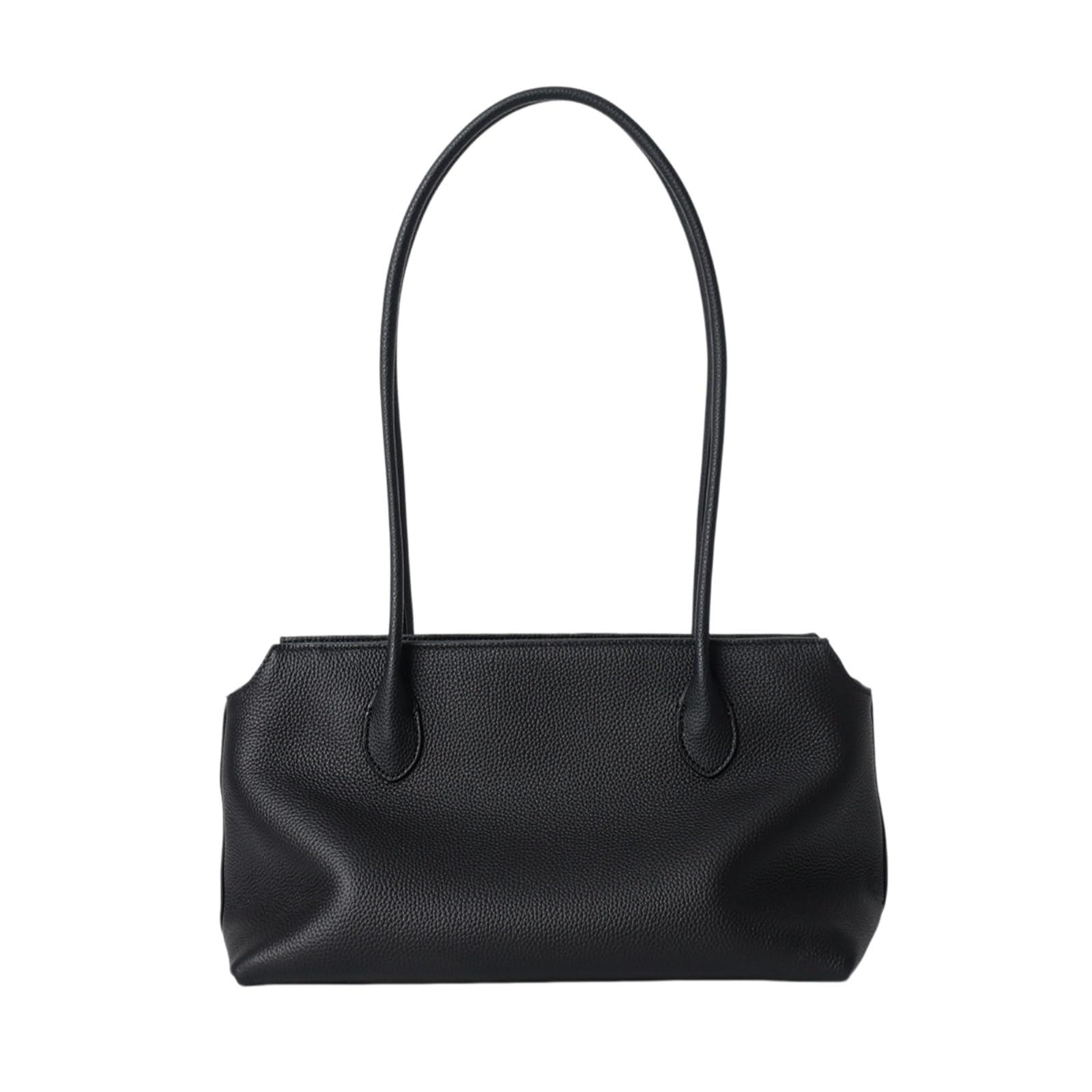 beauty case Borsa In Pelle Reale A Spalla Delle Ascelle Di Grande Capacità Per Pendolari Elegante L'uso Quotidiano Del Lavoro-black