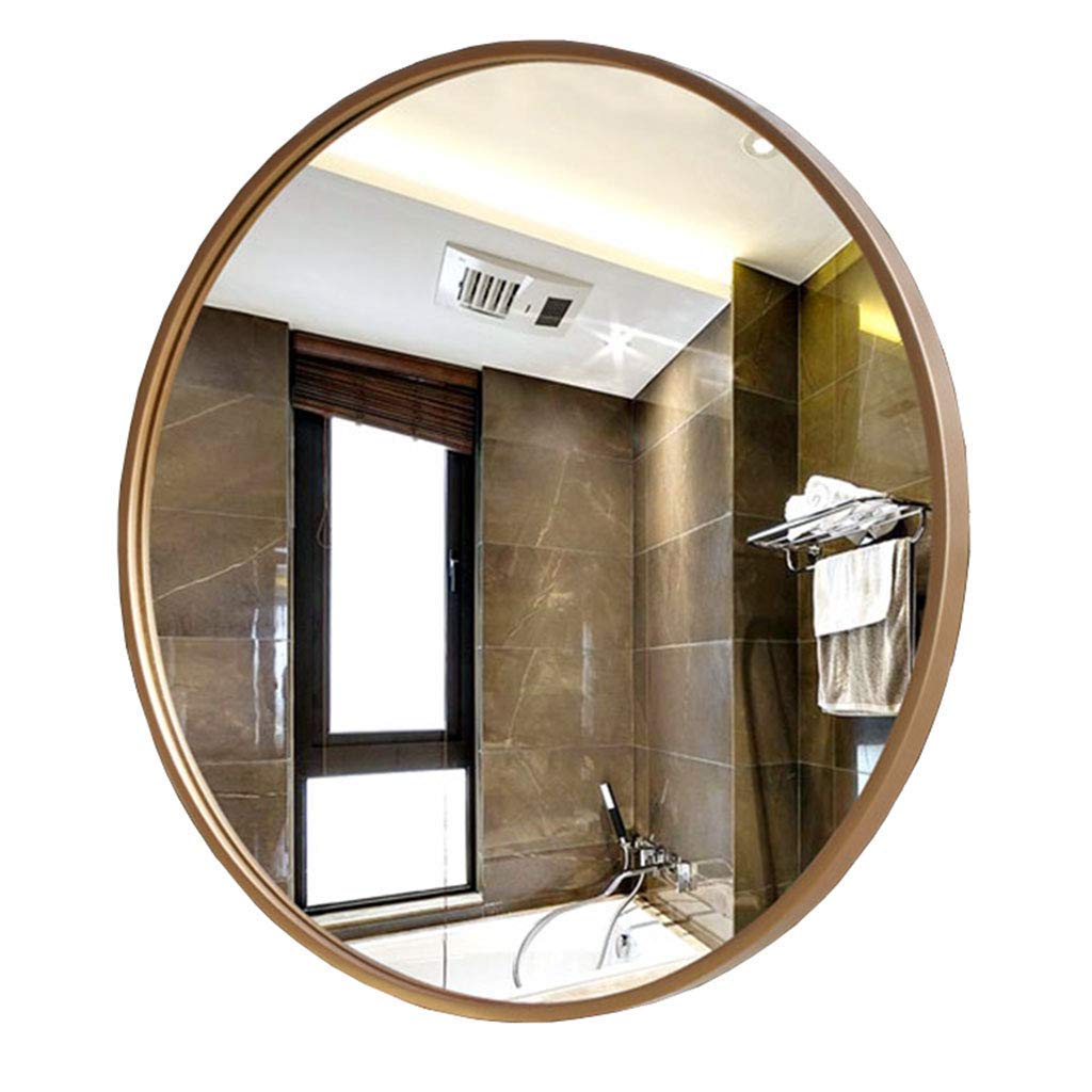 TYUHDUYUR Wall Hanging Mirror Metal Framed Decor Round Decoration Mirror for Living Room Corridor Apartment Living Room Baby Gold (Size : Diameter: 31.5inch 80cm) (Diameter: 27.5inch 70cm)