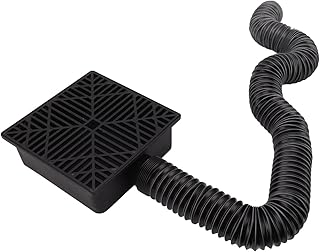 Catch Basin Downspout Extension, Catch Basin Black Gutter Downspout with Steel Ring, Durable Frost Blast Resistant Flexible Design Tube Extends from 2.5 Feet to 8 Feet