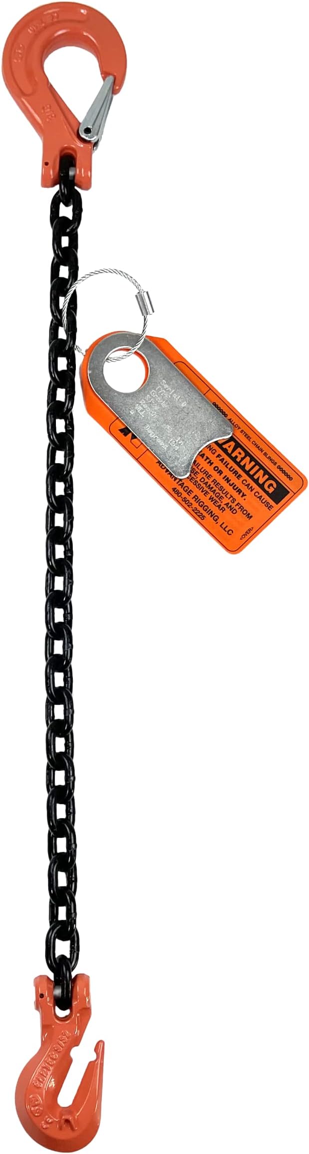 Chain Sling - 1/2" x 10' Single Leg with Grab and Sling Hook - Grade 100