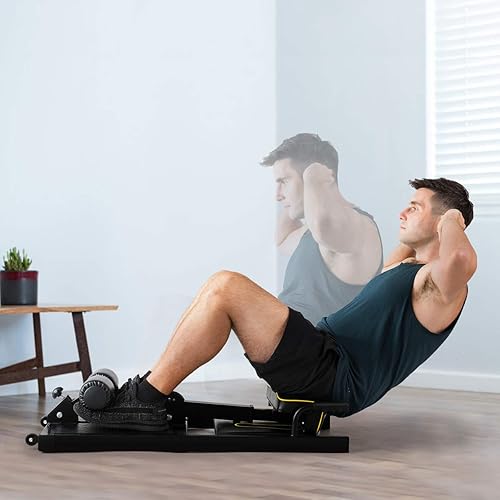 Miniatura 9 de GYMAX Sissy - Máquina de sentadillas, máquina de entrenamiento 8 en 1 con altura ajustable y espuma protectora, máquina de entrenamiento de