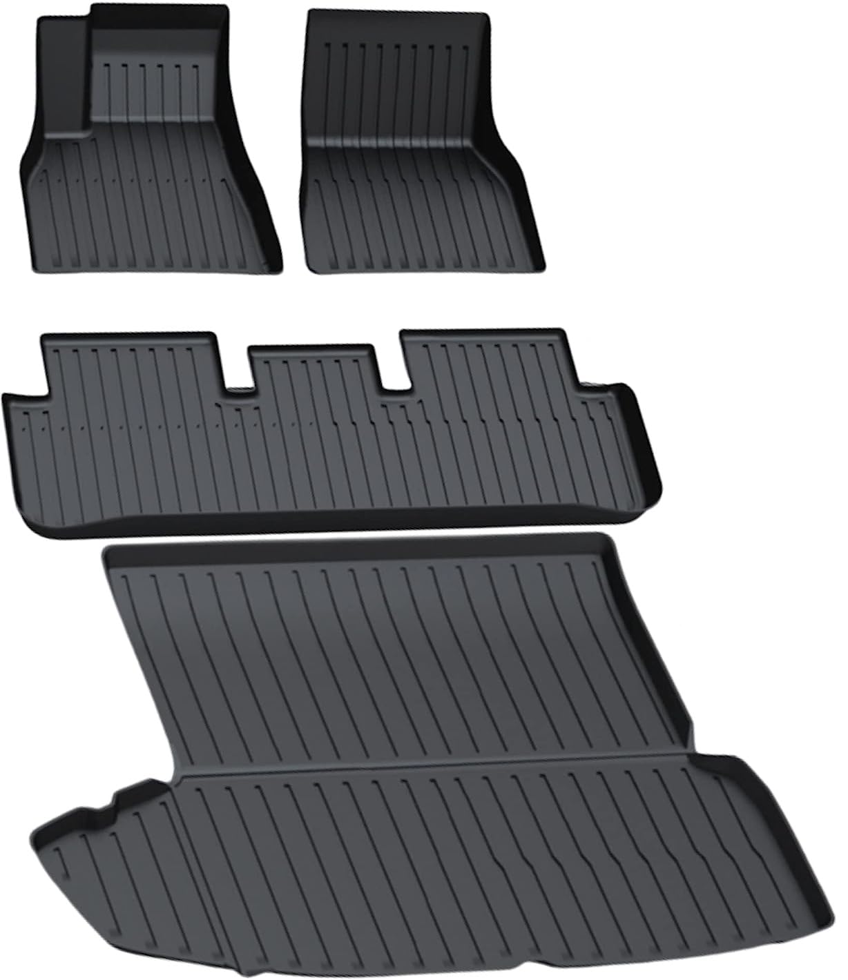 Photo 1 of SUPER LINER Floor Mats for 2021-2023 Tesla Model S, All Weather Floor Mat Front Rear Cargo Liner Mat (Tesla Model S Floor mats & Trunk Mats)