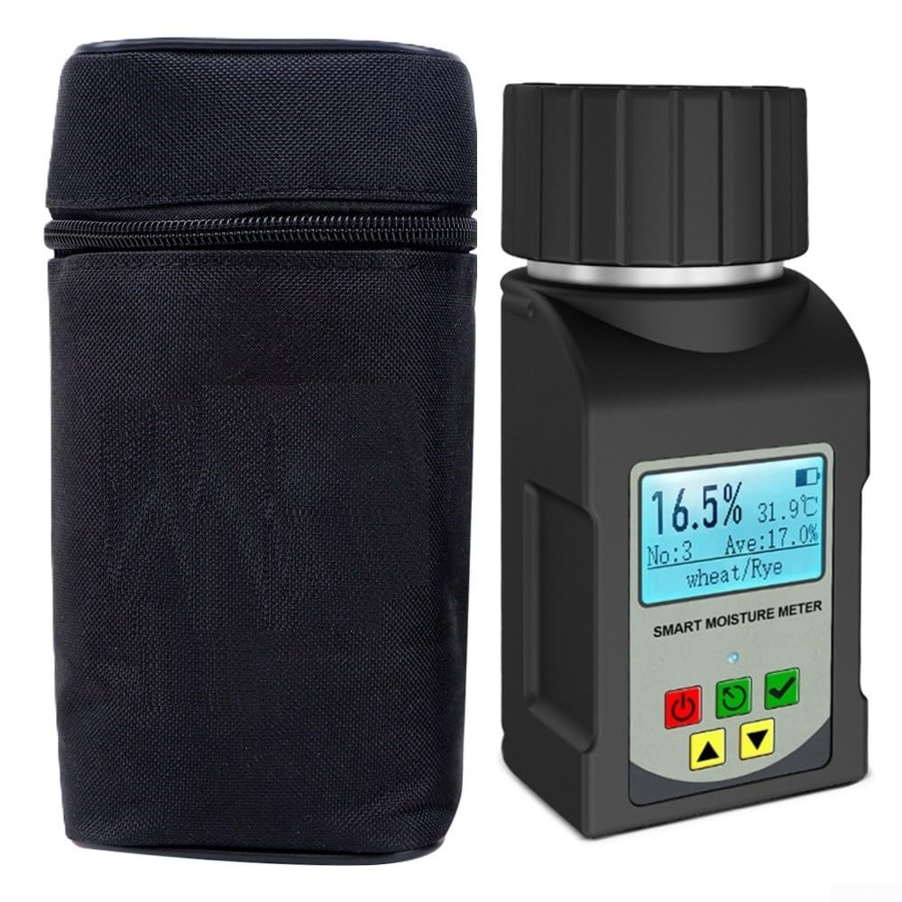 Medidor de humedad de grano portátil para café, cacao y otros 25 tipos de grano, cuerpo ABS, lectura LCD, precisión del 0,1%, registro de datos
