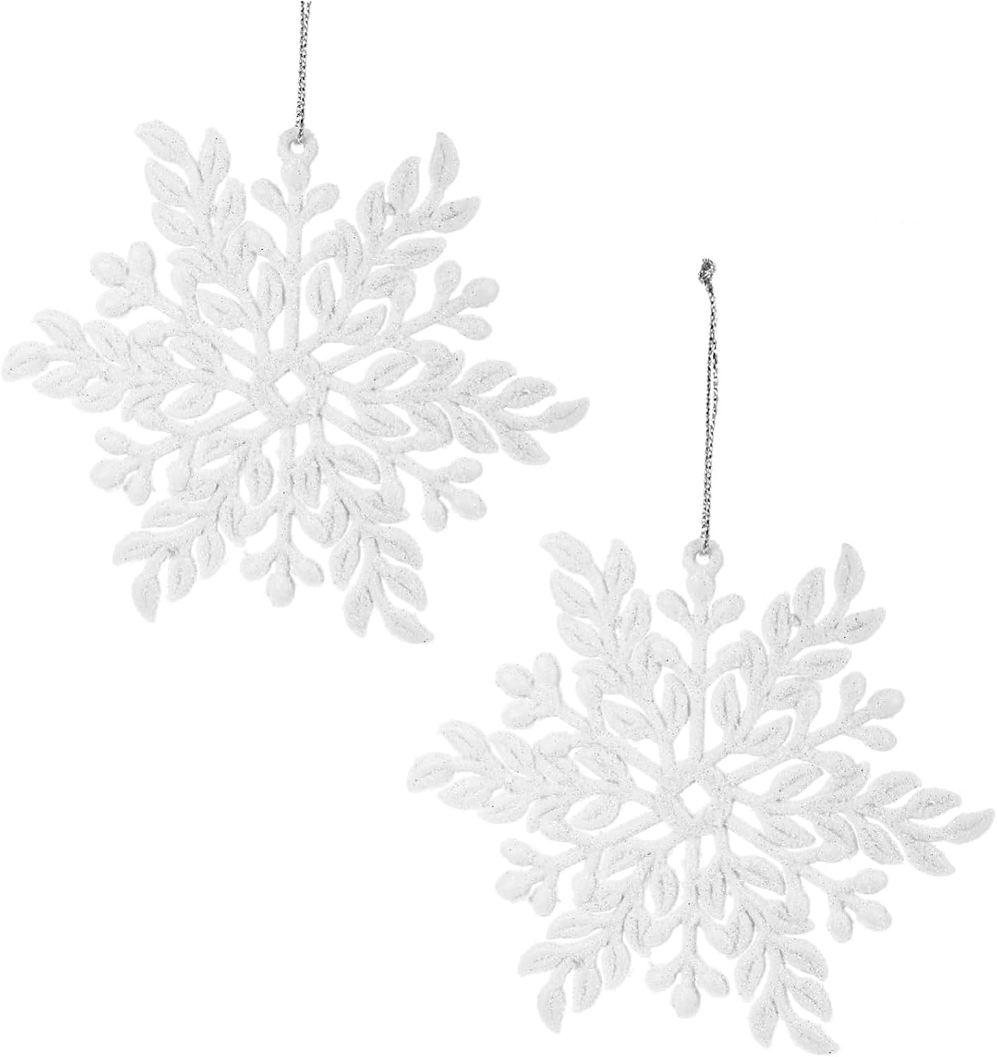 2Pcs White Foam Snowflake Hanging Pendants for Christmas Party