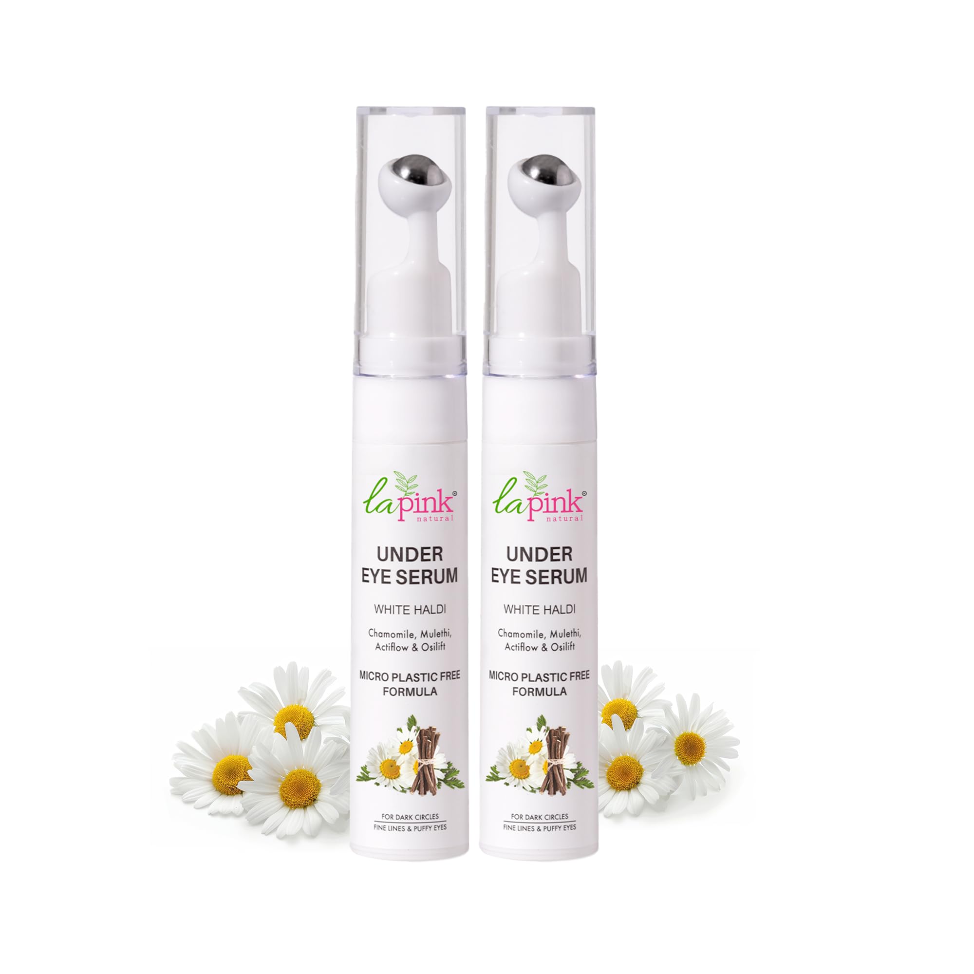 La Pink Young Forever Under Eye Serum with White Haldi For Men and Women, Licorice & Vit B3 (Niacinamide) | Lightens Dark Circles, Puffy Eyes | 100% Microplastic Free Formulation 30ml (15ml x 2)-image-31