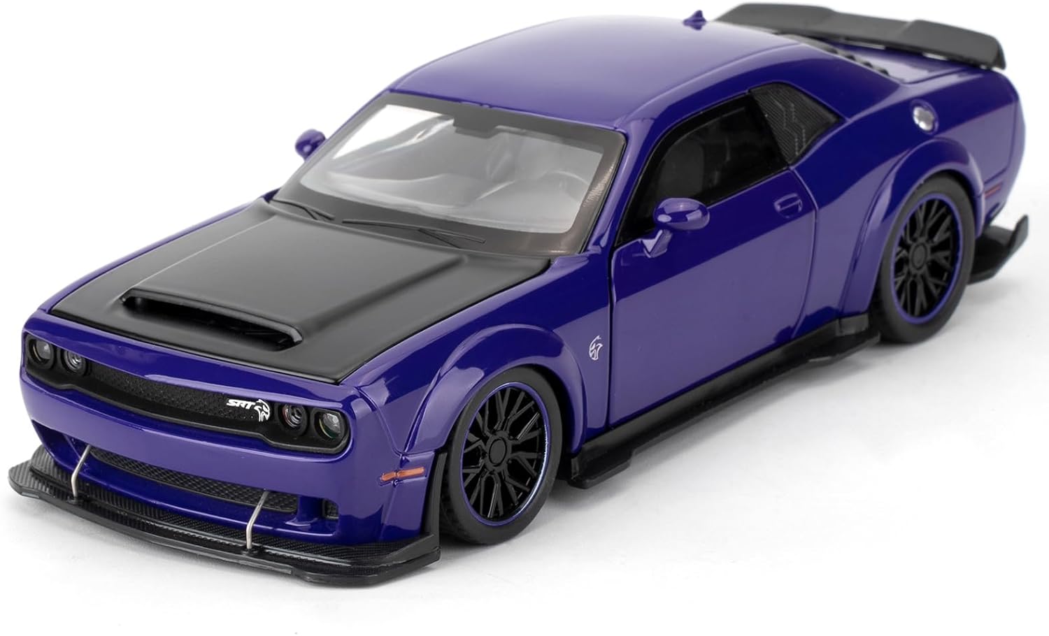 WAKAKAC Toy Cars Compatible for 1:32 Dodge Challenger SRT Hellcat Model Cars, Pull Back Die-cast Vehicles, Collectible Cars with Sounds＆Lights for Kids Boys Girls and Adults, Gift Green