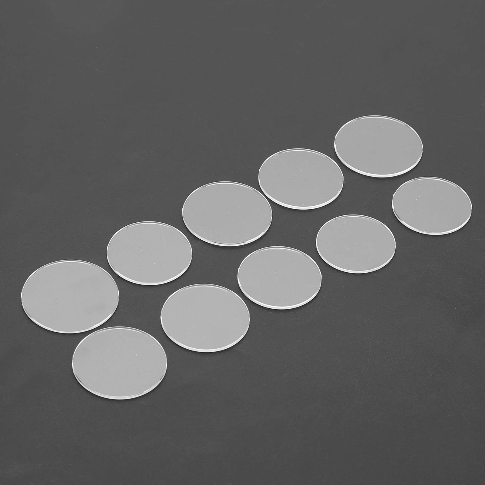 10 lentes de cristal planas para reloj de 25 a 29,5 mm, 1,2 mm de grosor, lentes de repuesto para reloj