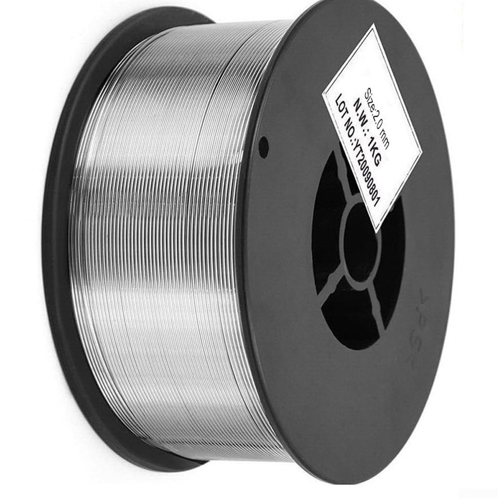 Fundente de aluminio núcleo soldadura alambre autoblindado MIG alambre de soldadura sin gas para maquinaria agrícola marco acero ligero Butt soldadura 2.0mm 2.0mm 2.2lbs