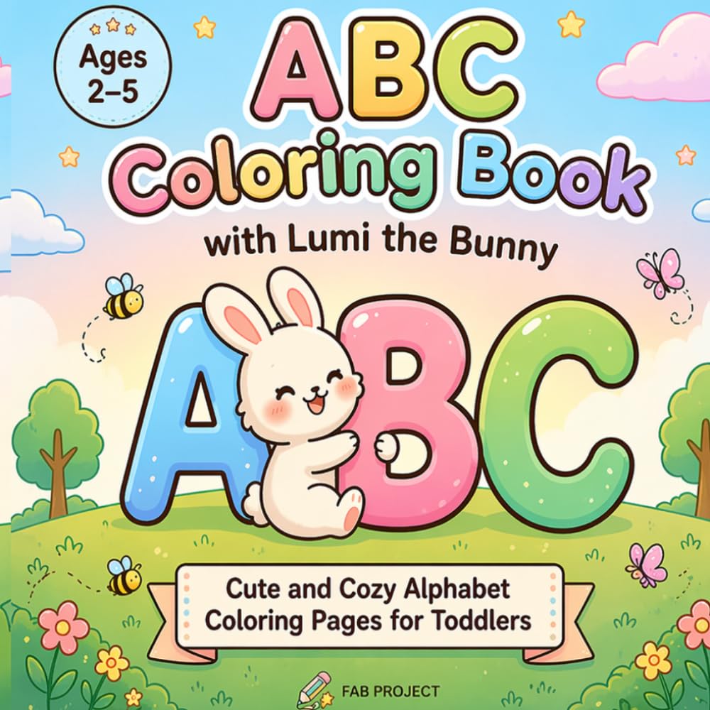Lumi ABC: A Cozy Alphabet Coloring Book: Cute Bunny & Big Letters for Toddlers and Preschoolers to Learn ABCs with Fun and Relaxation (Lumi's Cozy World)