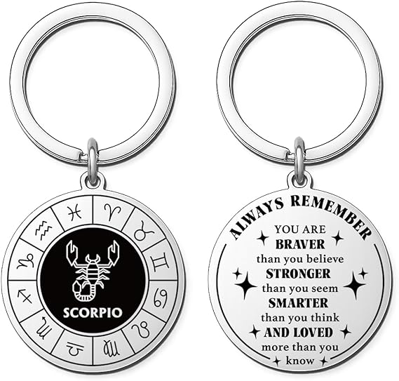 Zodiac Gifts for Men Women -12 Constellation Keychains for Astrology Lovers, Scorpio Sagittarius Capricorn Sign