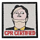 CPR Certified Patch, 1 Pc Embroidered Morale Patch with Hook Fastener Backing, Funny Meme Patches for Backpacks, Vests, Jackets, Jeans, Hats