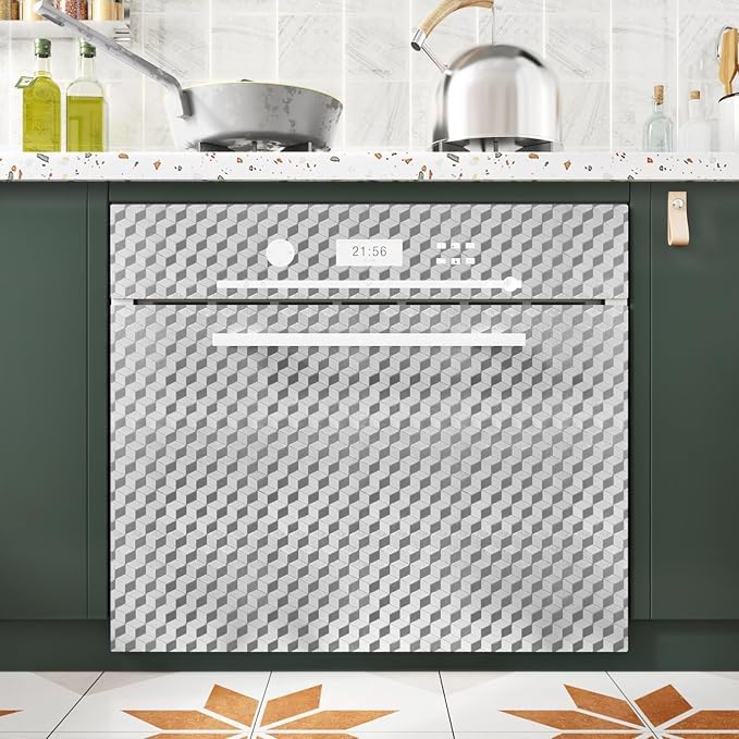 Image of KBR Self-Adhesive PVC 3D Wall Sticker Oil Proof and Waterproof, Kitchen Backsplash Silver Stickers Wallpaper for Hotel, Living Room, Bedroom & Cafe Walls (60cm x 200cm, Pack of 1)