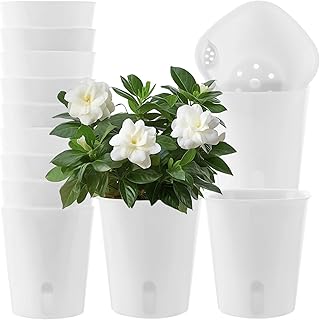 APACALI 14 Stück Selbstwässernder Blumentopf, 7.5CM Selbstbewässerung Topf mit Wasserstandsanzeiger, Kräutertopf Küche mit Bewässerungssystem, Blumentopf für Indoor für Innen und Balkon