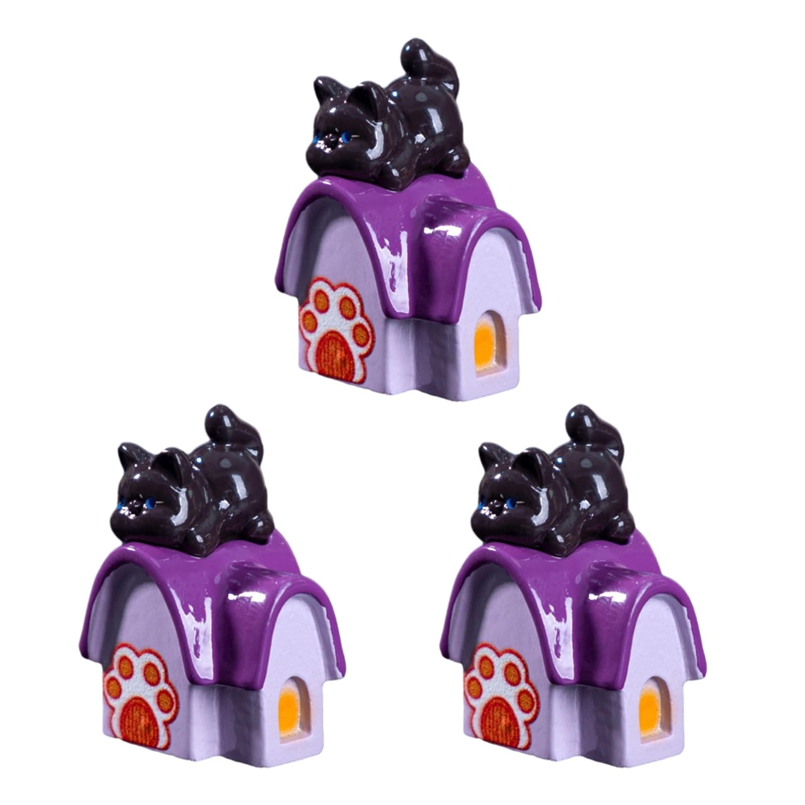 sugerou 3Pcs Halloween Mini Resin Figurines Spooky Pumpkin Ghost Decor