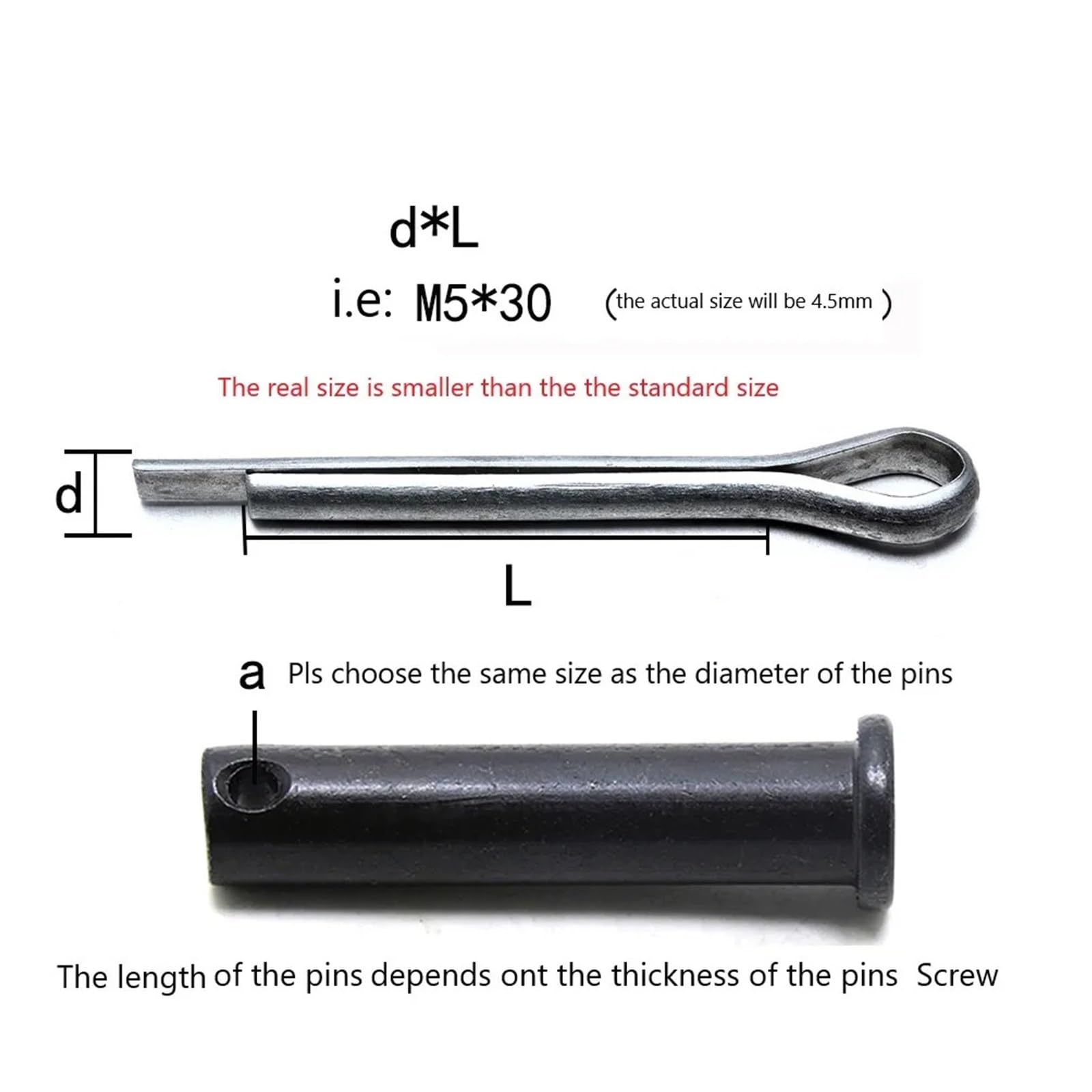 M8 M10 M12 Acciaio al Carbonio zincato a Forma di U Coppiglia a Molla Forcina for Capelli Morsetto Diviso Trattore Clip Elastica Aperta(M8X80mm 10pcs)