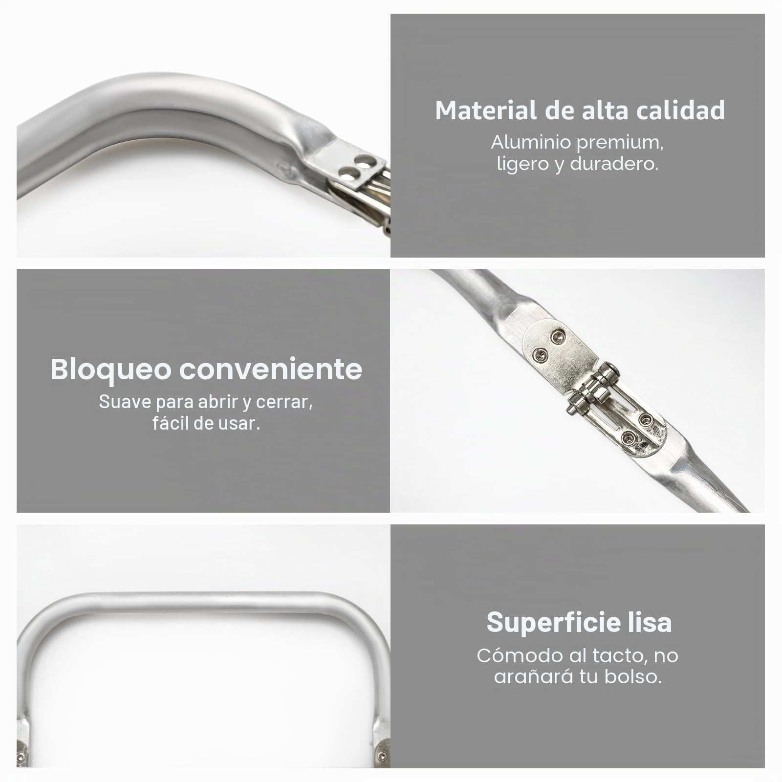 2 Piezas Cierres de bolso de ganchillo Click Clac para bolso Cierre de embrague Cerradura de beso en forma de U Asas de aluminio para carteras,embragues y proyectos de bricolaje(160 * 90mm)