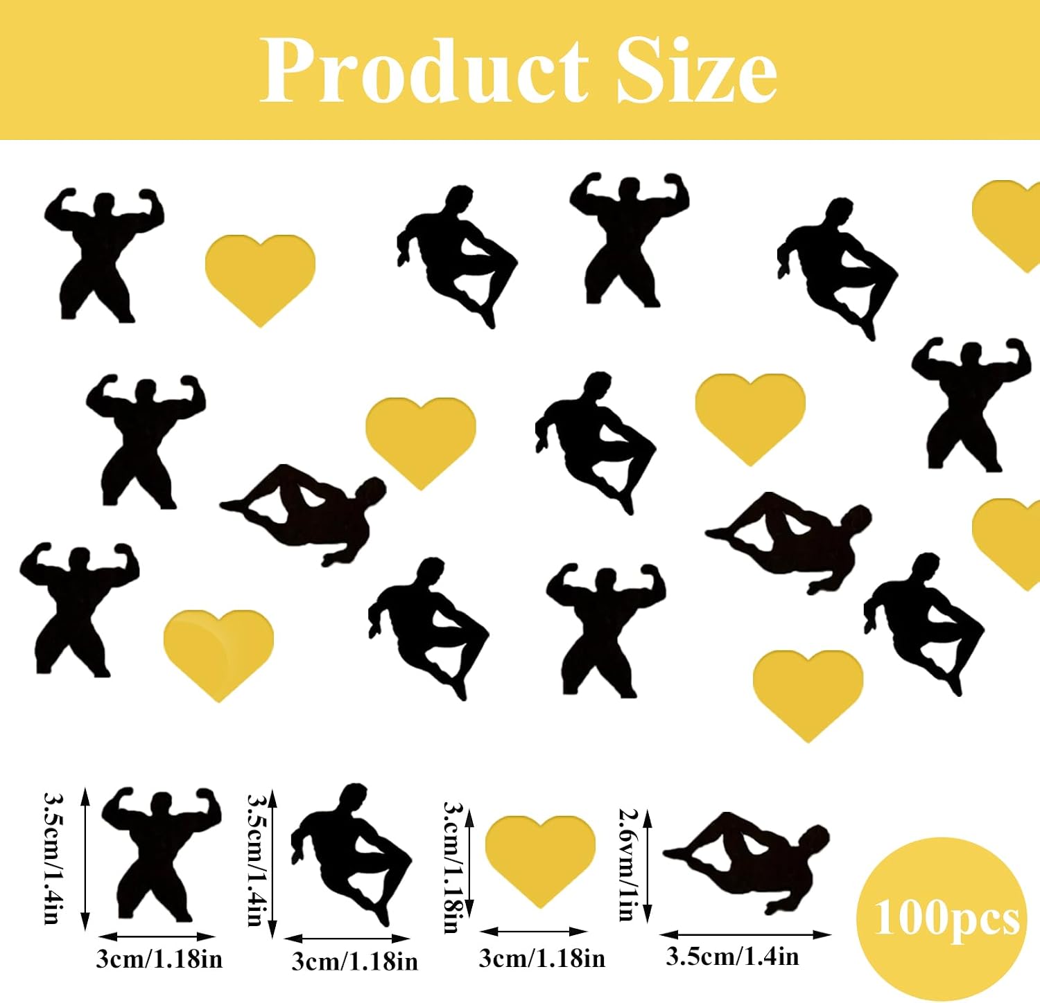 100PCS Male Dancers Bachelorette Confetti Bachelorette Table Confetti MEN Scatter Confetti Single Party Sparkles for Bridal Shower Theme Party Bachelorette Decor Supplies