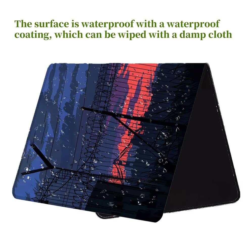 Alfombrilla Ratón, Alfombrilla Gaming Hombre XXL 1200x600x3mm, Extendida Base de Antideslizante Caucho Mouse Pad Paisaje, Protector Escritorio con Bordes Cosidos, Mejora precisión y Velocidad J-2