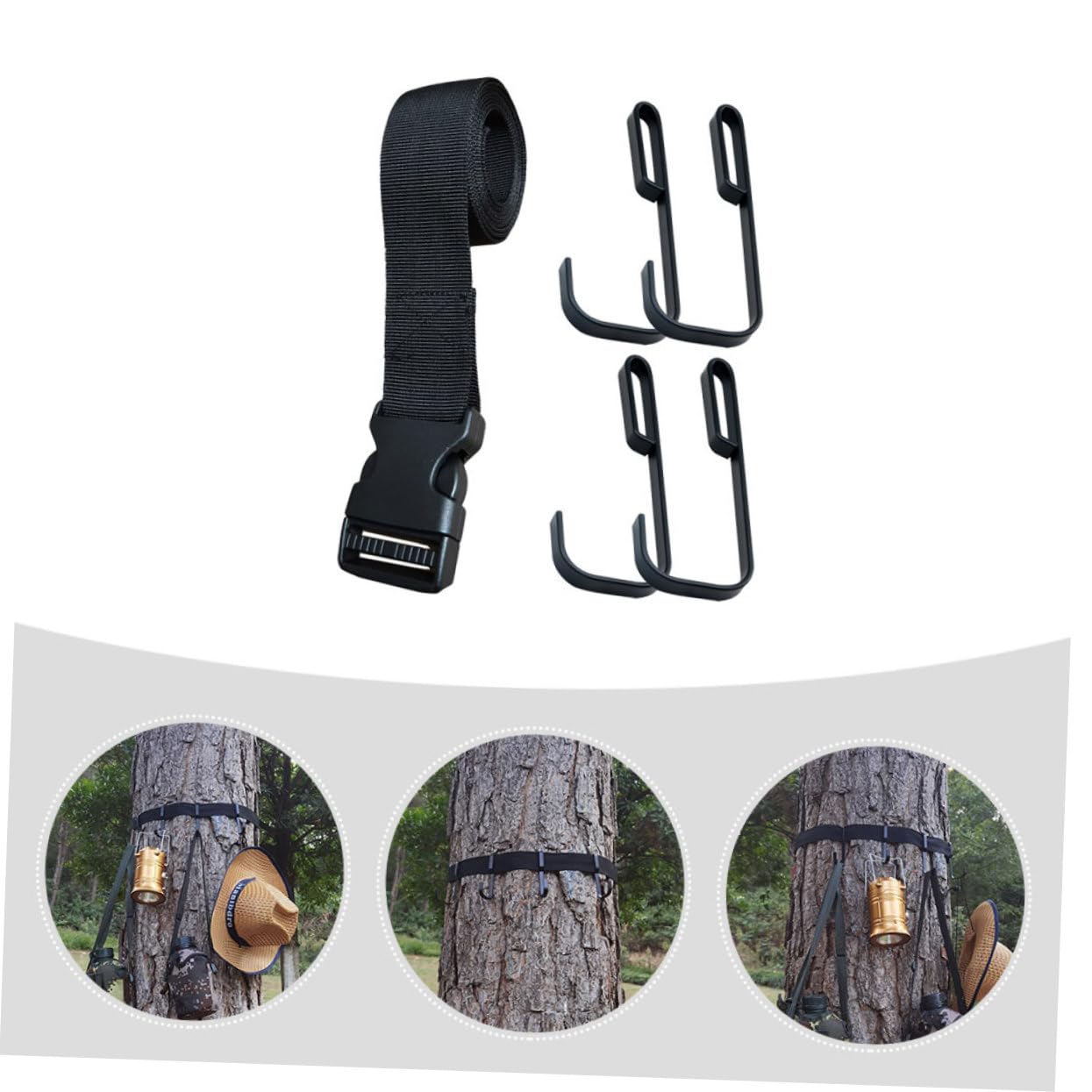 Happyyami Outdoor Tree Stand Hooks 5pcs Bow Tree Hanger Accessory Holders for Hunting Gear
