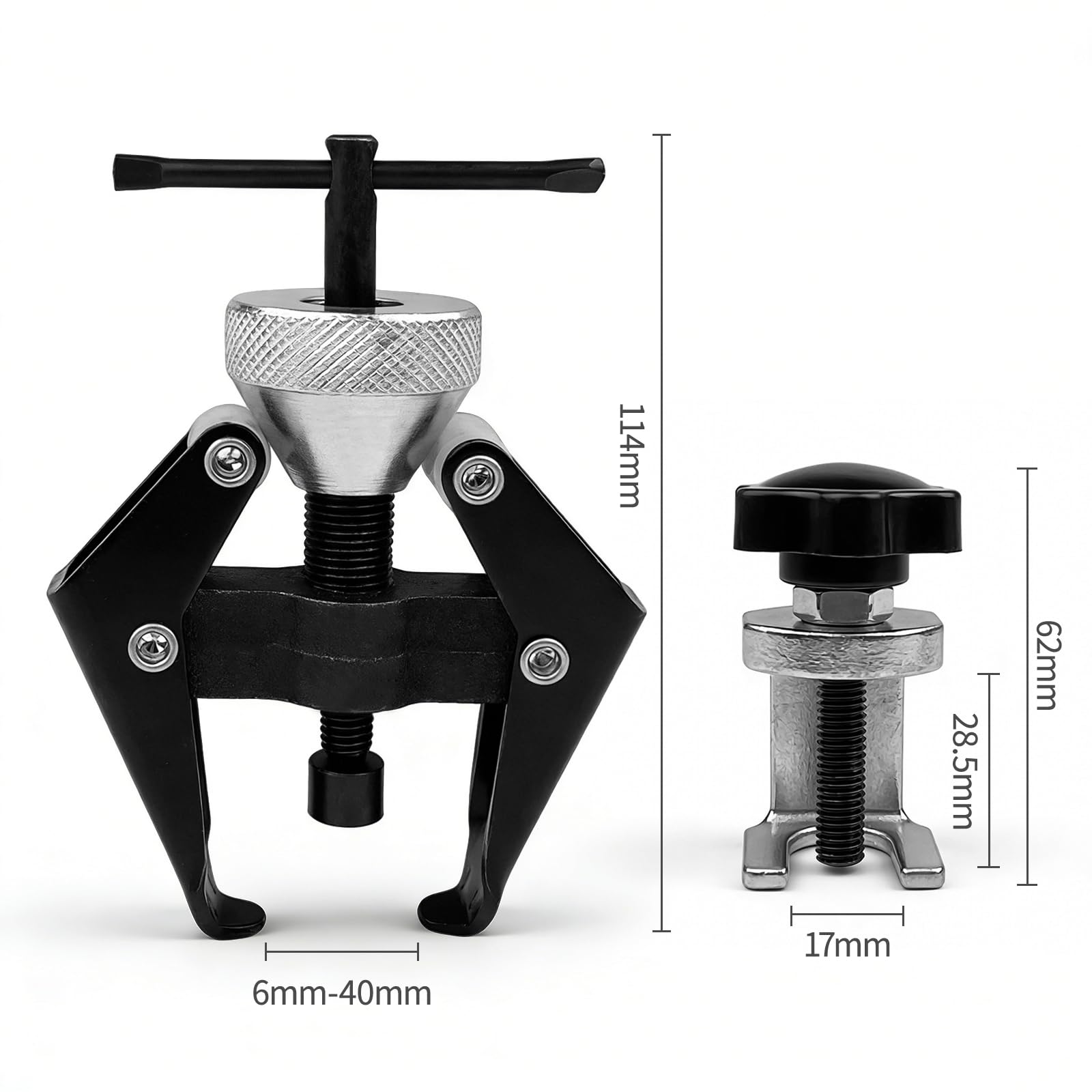 2 Pezzi Estrattore per Braccio Tergicristallo, 6–40 mm Abzieher Scheibenwischerarm, Kit di Estrazione per Terminali della Batteria e Braccio, Estrattore Cuscinetti Regolabile