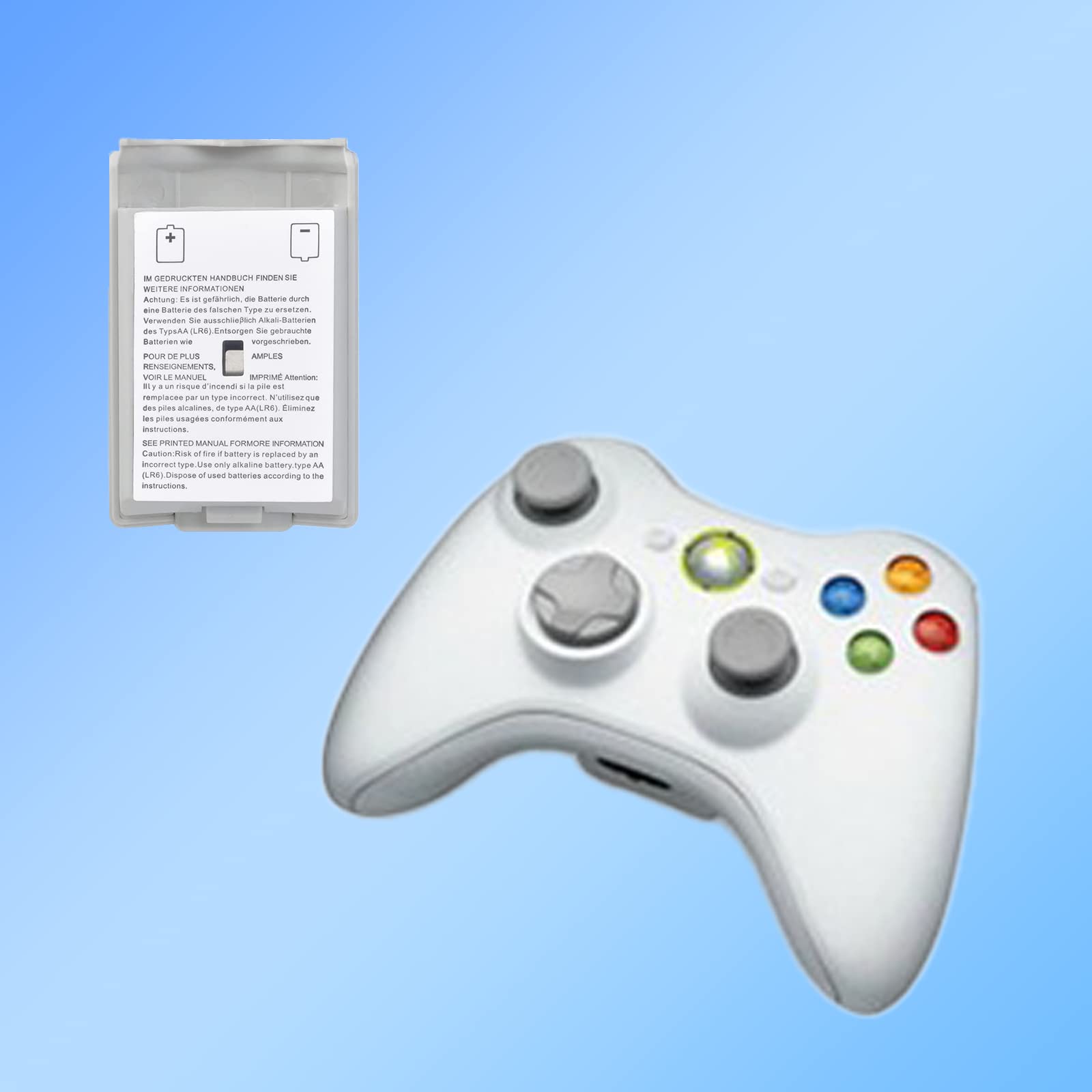 Batteriegehäuse für Xbox 360 Wireless Controller, AA-Batterie, 1 x Schwarz, 1 x Weiß, 2 Stück