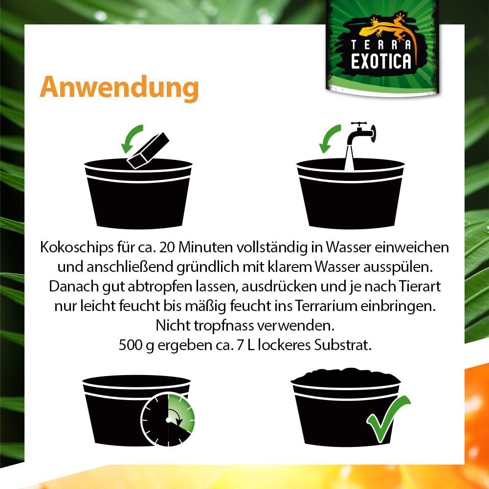 Terra Exotica Cocos Husk Brick ca. 500g - grob, gepresster Humusziegel als Terrarienboden für Reptilien und Amphibien, 1 Ziegel ergibt ca. 7 Liter lockeres Substrat (12 Stück - 84 Liter)