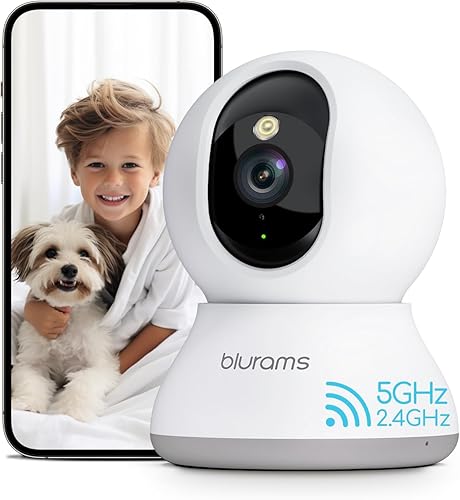 blurams Cámara para mascotas 2K, cámara para perros con aplicación de teléfono, cámaras interiores PTZ de 360 para seguridad del hogar en